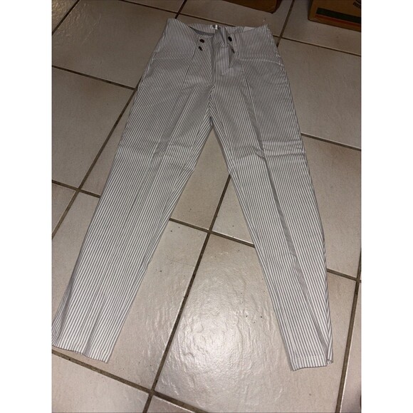 89th + Madison Womens Grey Mini Stripe Small Ankle Length Comfort Waist - Picture 1 of 6